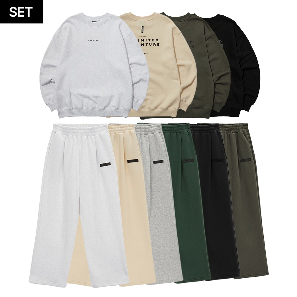 [SET] Unlimited over sweatshirt Daily Standard Wide Pants