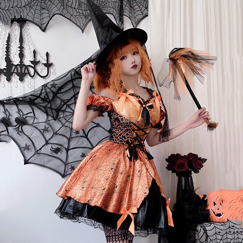 ハロウィン 今年 短纳期 キラキラ 巫女 魔法使い 仮装 コスプレ 衣装 セット