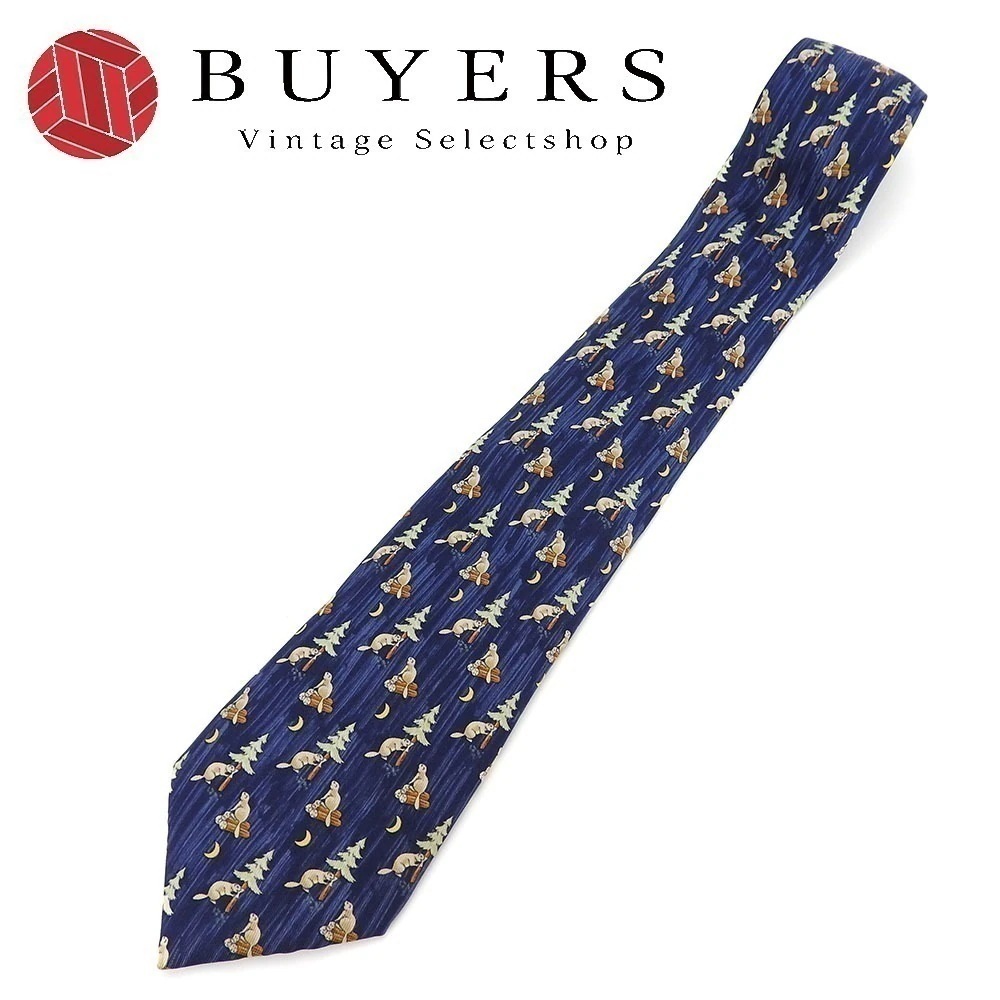 中古 ネクタイ シルク ネイビー ビーバー ビジネス おしゃれ メンズ 男性
