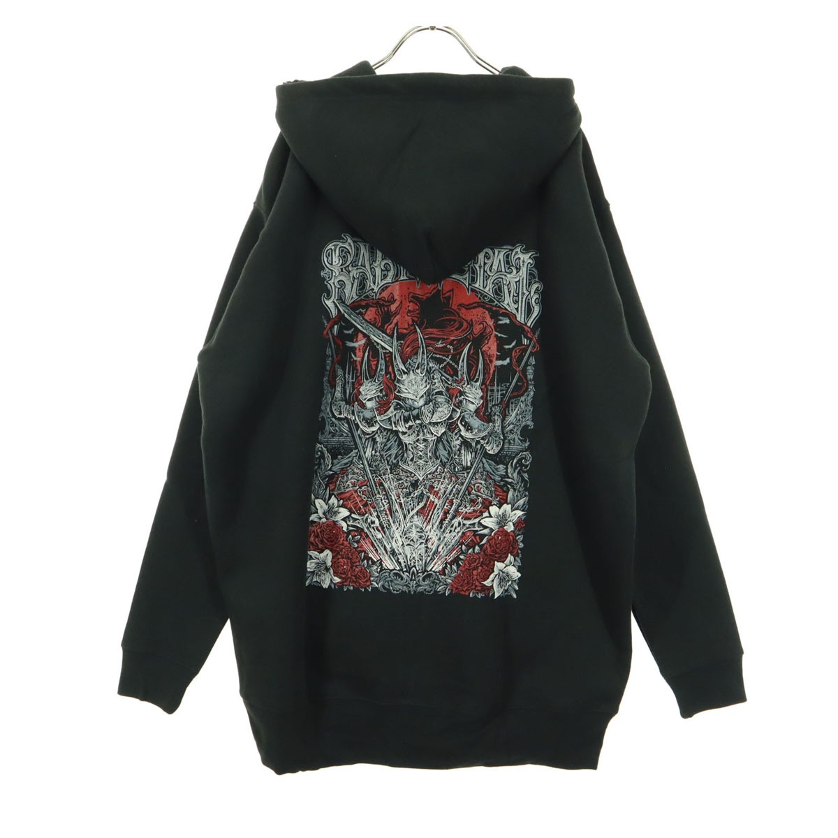 美品 BABYMETAL ベビーメタル バックプリント 長袖 スウェットパーカー XXL ブラック レディース 古着