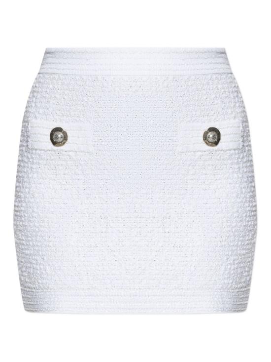 BALMAIN Women Mid Skirts FF1LB015 KI740FA White