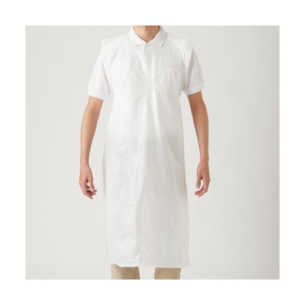 （まとめ） 川西工業ポリエチエプロン エコノミー フリーサイズ ホワイト 4440 1箱（50枚） [x10セット]