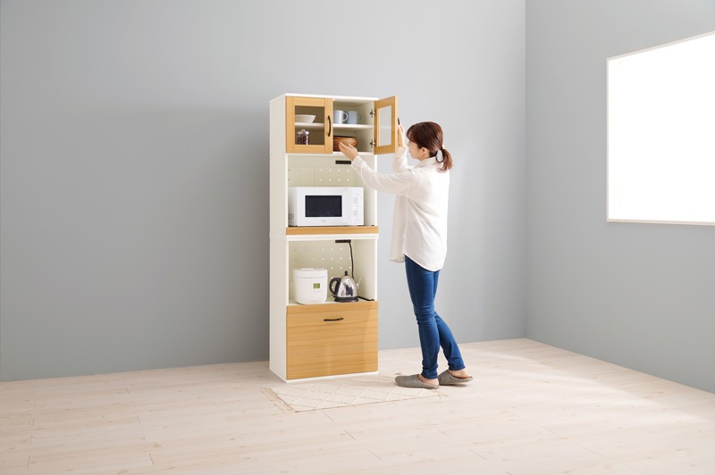 食器棚 レンジ台 キッチンボード キッチンラック レンジラック カップボード 60 トースターラック レンジ上ラック 電子レンジ台 キッチン 棚 キッチンカウンター