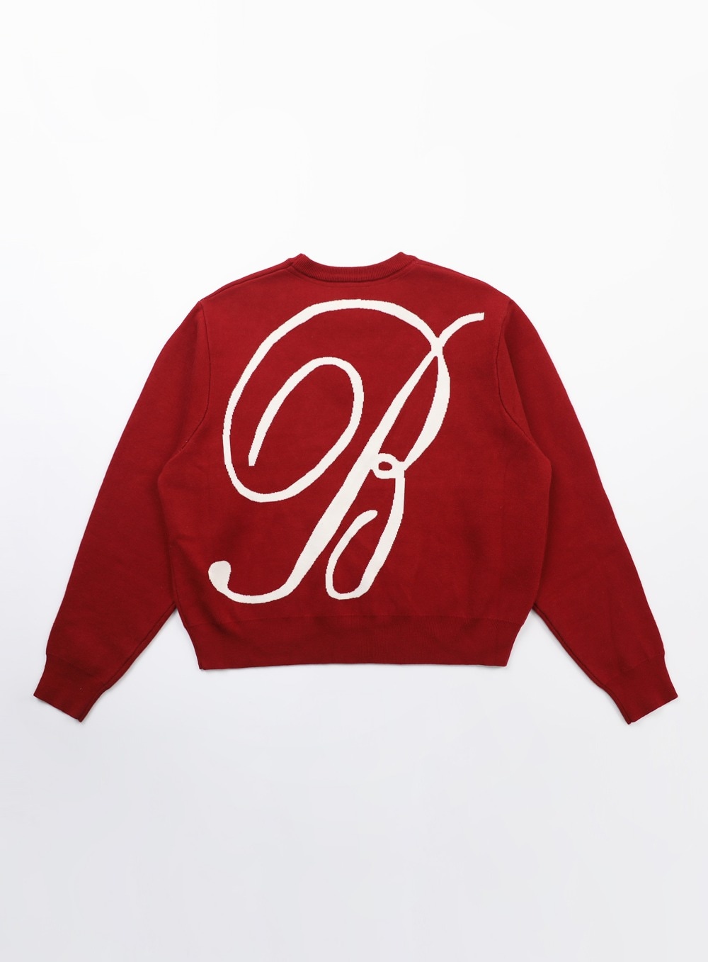 【BADBLOOD】[UNISEX] CLASSIC BIG LOGO CREWNECK SWEATER : RED
