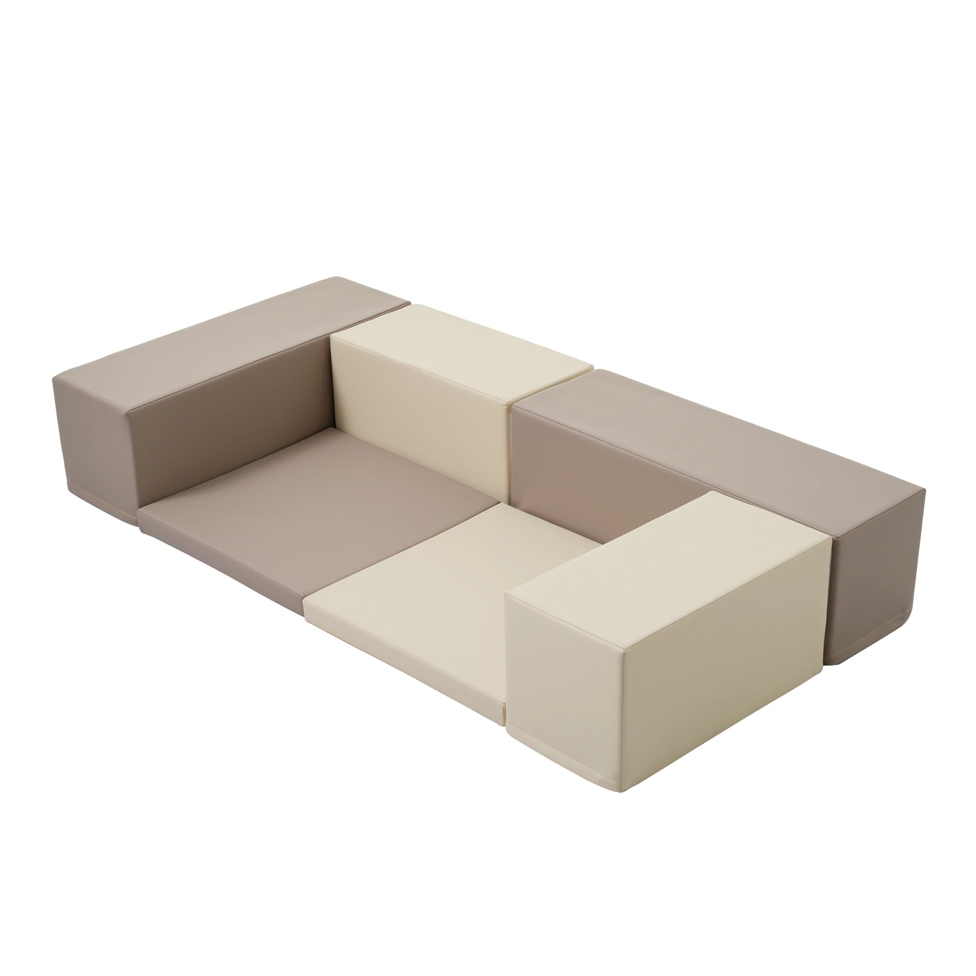 1628【ベージュｘブラウン】おもちゃ ソフトブロック アスレチック ブロック クッション 布製 玩具 大型 室内 遊具 滑り台 キッズスペース 子供 こども キッズ 幼児 保育園 保育用品 クリスマ