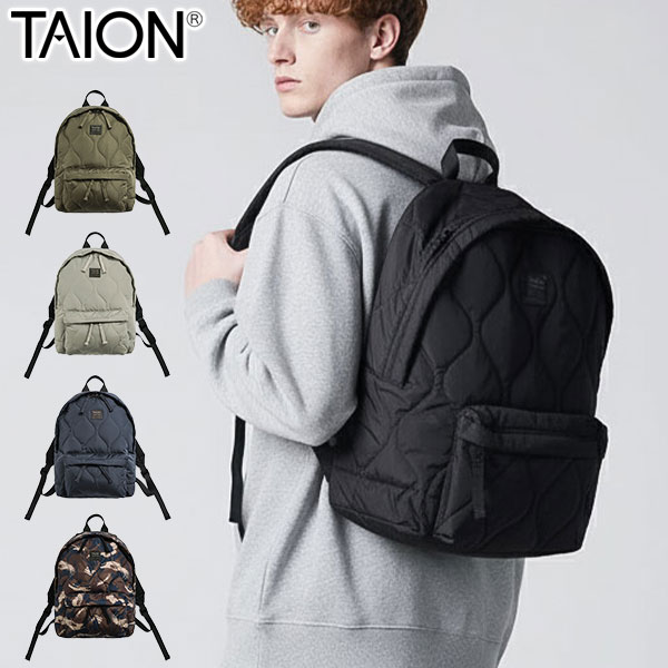 リュック メンズ レディース バックパック リュックサック ダウン キルティング 軽量 軽い ファスナー A4 B4 PC収納 旅行 ミリタリー ダウンバッグパック TAION-BP01ML-1
