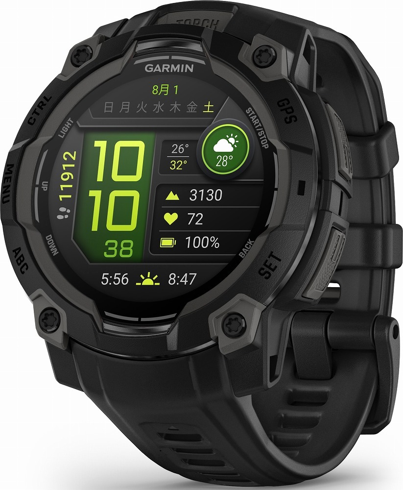 ガーミン Instinct 3 AMOLED 45mm Black【Suica対応】スマートウォッチ 010-02936-30