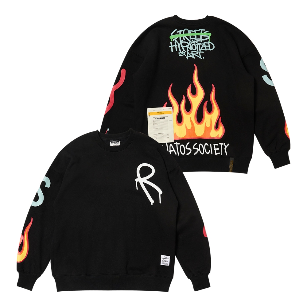 FIRE OVERSIZED CREWNECK BLACK