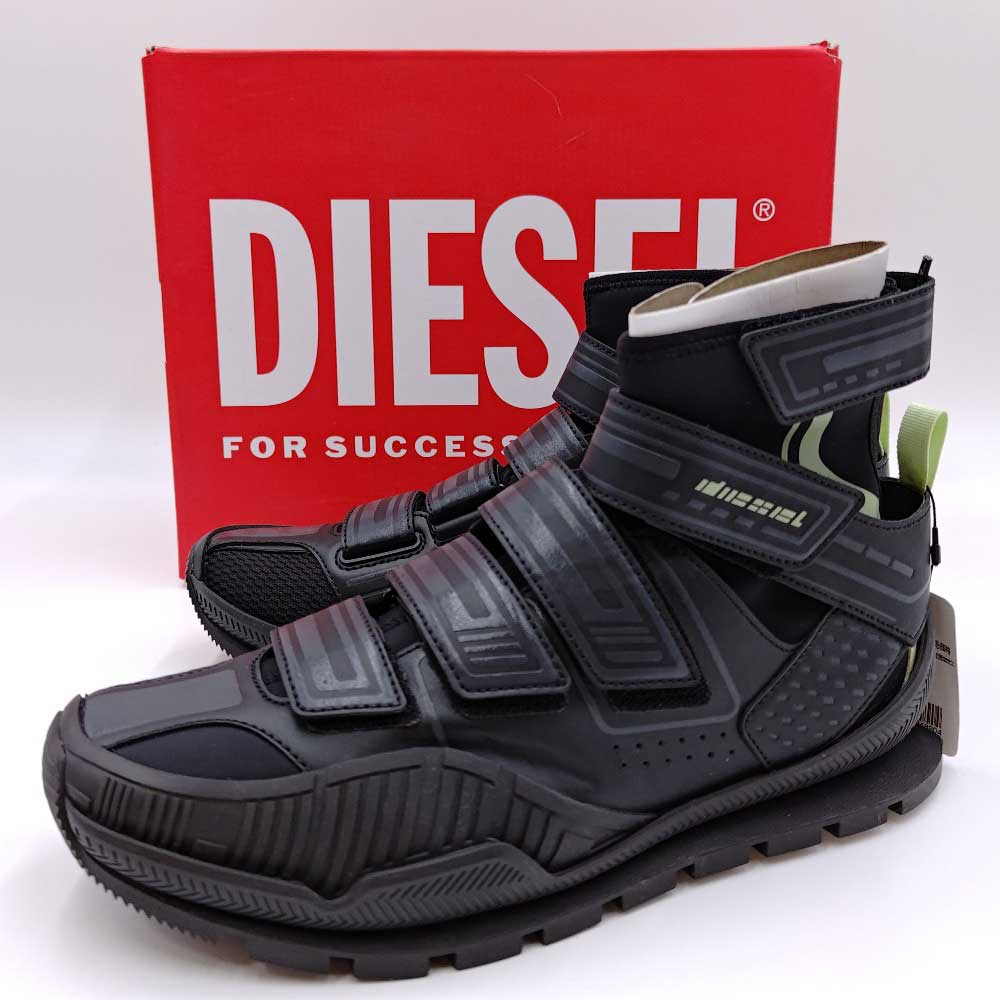 【中古・未使用品】ディーゼル Pendhio Sock ベルクロ ハイカット スニーカー 27cm ブラック Y02900 DIESEL