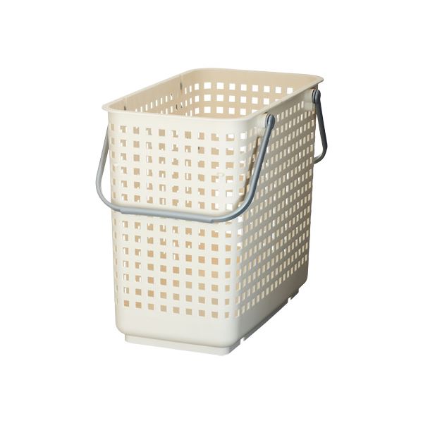 (まとめ) ランドリーバスケット/洗濯かご (L ホワイト) スタッキング可 SCB-12 『スカンジナビアスタイル』 (10個セット)