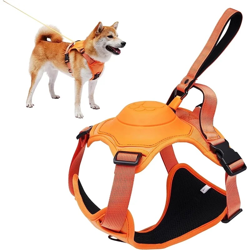 犬用ハーネスと格納式ラッシュセットオールインワン自動アンチバーストインパクト柔軟なロープ傷防止調節可能な通気性 11,222円