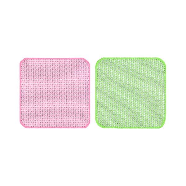 （まとめ） サンコーびっくりフレッシュ キッチンピカイチ （ピンク＆グリーン） BO-49 1パック（2枚） [x10セット]