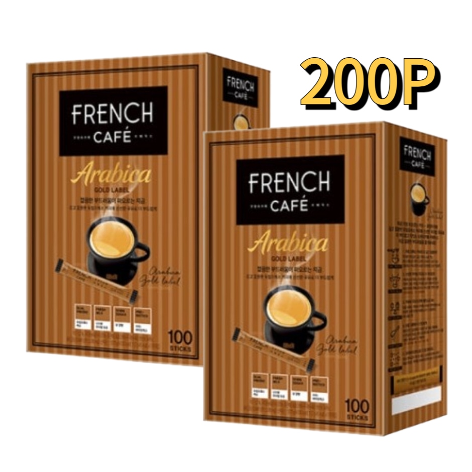 (1+1) フレンチカフェコーヒーミックスアラビカゴールドラベル 100+100(200p) / 프렌치카페 아라비카 골드라벨 / 低糖/無脂肪牛乳/高級コーヒー豆 6,897円