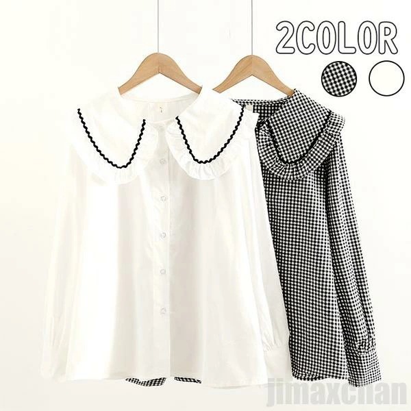 気楽 長袖シャツ レディース ブラウス 長袖 ガーリー クルーネック 前開き チュニック フォーマル シフォンブラウス ボタン シフォン トップス 春服コーデ 春夏秋冬 シンプル