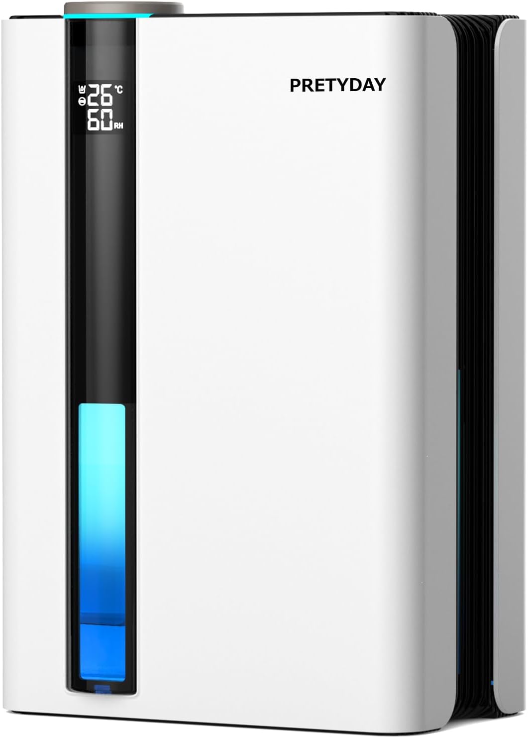 PRETYDAY 除湿機 大容量2.8L 2025新型 除湿器 小型 1200ml/日強力除湿 20畳まで対応 恒湿モード 湿度調整 満水自動停止 七色ライト 省エネ 静音 除湿乾燥機 ペルチェ式