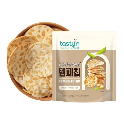 チョン・グンダンテイスティンテンペチップ320g(40g x 8) スクールオフィスタンビールームスナック菓子ビーガンスナックティータイムデザートキャンプ