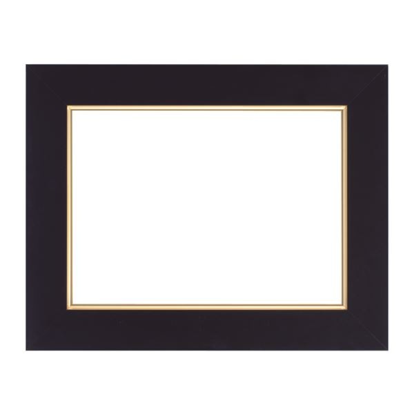 モダン調 油絵額縁/油彩額縁 (F8 ブラック)フラット形状 樋面金