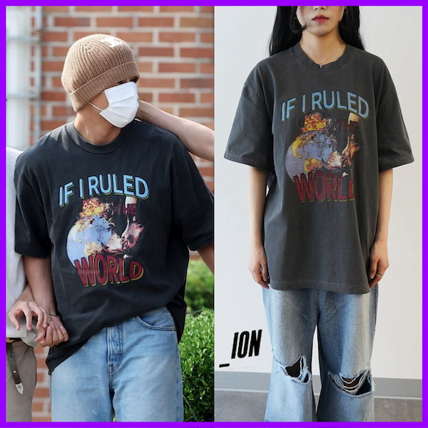 [BTS V 着用］【IONSEOUL】The World Printing Over T-Shirt ☆BTS V テテ 着用！！【IONSEOUL】The world printing over t