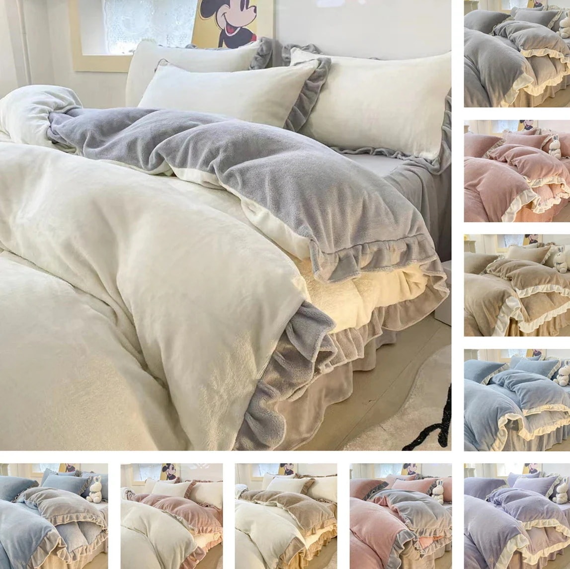 韓国ファッション 布団カバー 冬用 毛布 暖かい 厚手 ベッドカバー サイズ 掛け布団カバー 抗菌防臭 洗える 寝具 ベッド用品 プレゼント シングル セミ クイーン