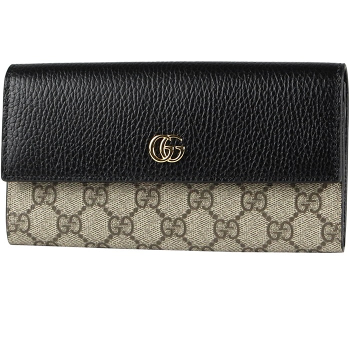 GUCCI 456116-17WAG-1283 PETITE MARMONT グッチ プチマーモント 長財布ファスナー小銭入付 GGスプリームキャンバス ×カーフスキンレザー 64,614円