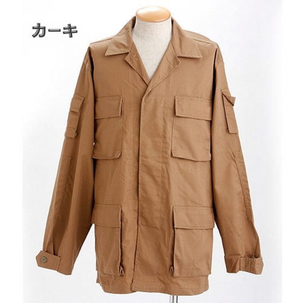 アメリカ軍 BDUジャケット 迷彩ジャケット Mサイズ カーキ レプリカ 米軍 ミリタリーウェア ミリタリージャケット