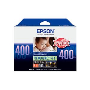 （まとめ） エプソン EPSON 写真用紙ライト(薄手光沢) L判 KL400SLU 1冊（400枚） (×3セット)