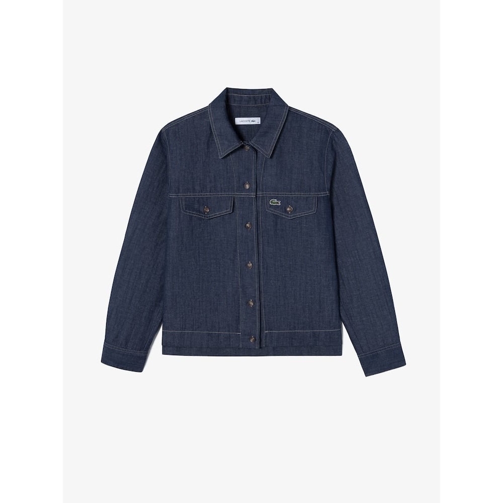 LACOSTE 女性用リラックスフィットアウターウェアシャツ CF193E-55G RNE Q2NCF193E-55GRNE