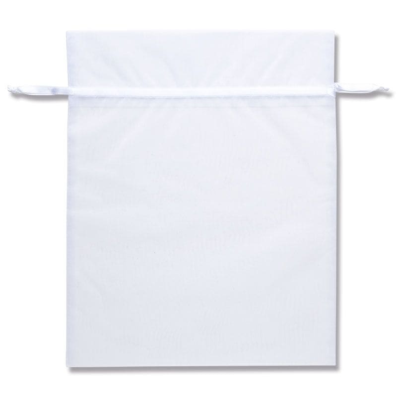 （まとめ買い）シモジマ HEIKO 巾着袋 オーガンジーバッグ 平袋タイプ XLL ホワイト（WH） 10枚 幅280x高350mm ラッピング用品 008705087 [x3セット]