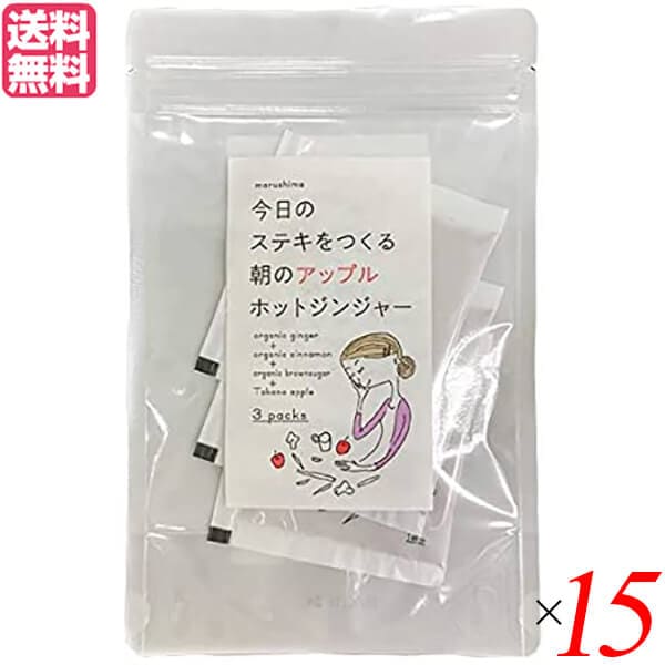 生姜 生姜湯 りんご 朝のアップルホットジンジャー 36g(12g3包) １５個セット 5,578円
