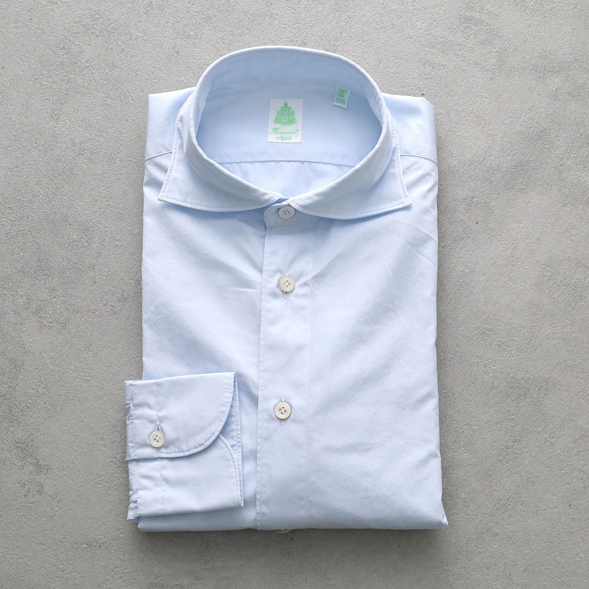 Finamore フィナモレ シャツ SIMONE BALI C0608 シモーネ バーリ メンズ コットン カッタウェイカラー スリムフィット ミドルレングス 長袖 02