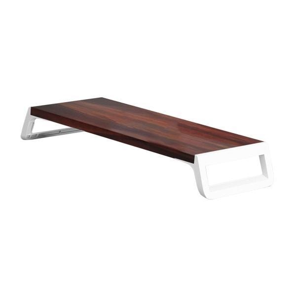 PC スクリーン用モニター スタンド デスク木製サポート デスクトップ シェルフ コンピューター スタンド ブラウンとホワイト