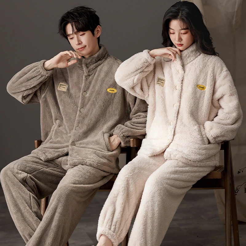 パジャマモコモコルームウェアレディース冬長袖パジャマフランネルルームウェア暖かい上下セット可愛い厚部屋着ゆったり韓国風オシャレ