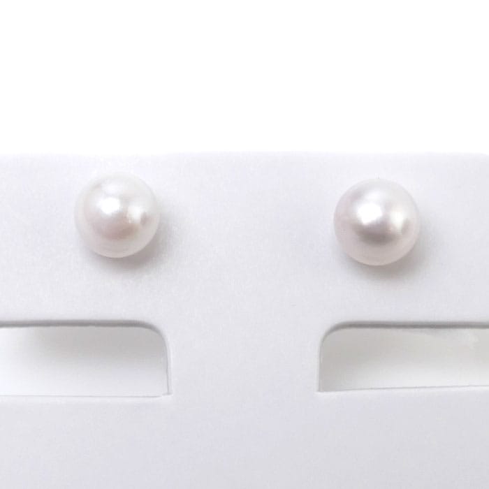 K14WG ホワイトゴールド ピアス パール約5.0mm/約5.1mm 0.6g レディース 未使用 買取品