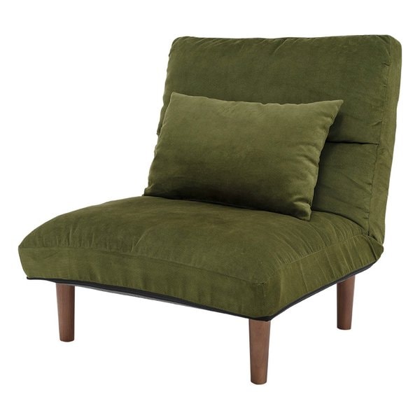 ソファ 約 幅75×奥行75103×高さ80/62×座面高33/16cm グリーン LZ-4627GR