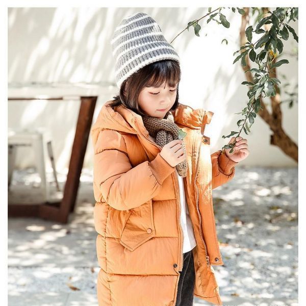 横線 ぽっちゃりダウン 子供 フード 軽量 ジャンパー ダウン ロングダウン 幼児 暖かい 男女共用 子供 男児 女児 冬 フード 4,576円