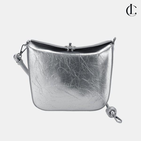 女性ハーフムーンクロスバック ミニバッグ シルバーバッグ デートルック ファッションバッグ LRE043