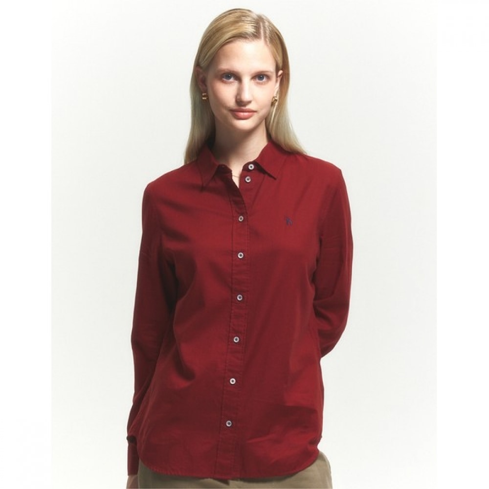 [ヘッジズレディース] 24FW ライトウェイトツイルロングスリーブシャツブラウン HSSH4D814W2