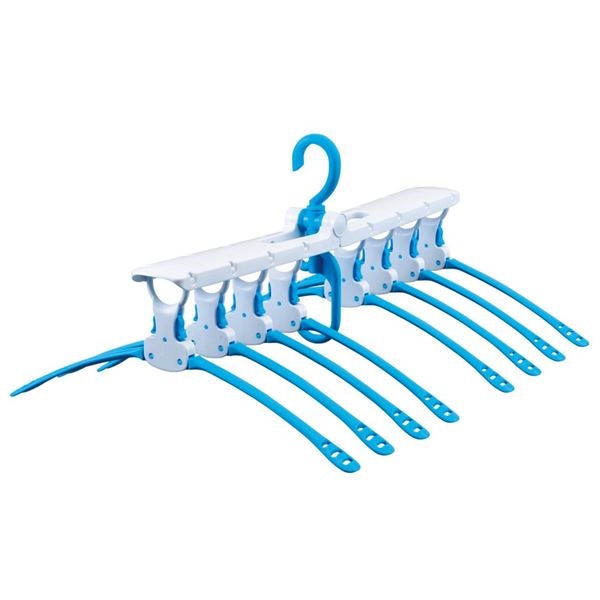 （まとめ）シャツハンガー/洗濯物干しハンガー [8連] ワンタッチ取り込み 洗濯用品 [x18]