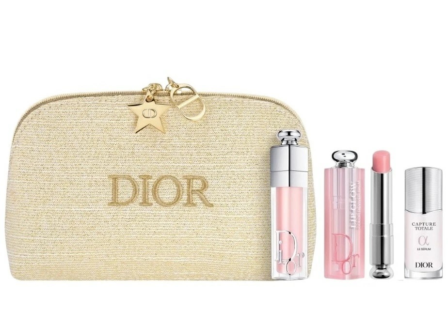 DIOR 2024 HOLIDAY OFFER ディオール ホリデーオファー (限定品) リップ＆セラムのビューティー セット 限定リボン付パッケージ＆ショップバッグ サンプルアソート2点