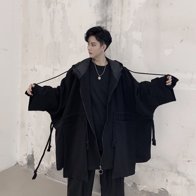 秋冬 ビッグシルエット ブラック メンズ かっこいい アウター 病みかわいい ジャケット フード付き 8,862円