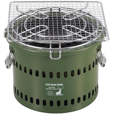 他サイト： 【在庫有・即納】キャプテンスタッグ ポータブル 水冷七輪 オリーブ UG-90 卓上 冷却式 七輪 ゴトク・アミセット 屋外専用 ハンドル付 CAPTAINSTAG キャンの商品画像