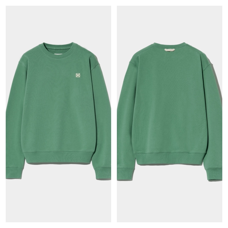 【SATUR】 (W) CLASSIC LOGO BASIC SWEATSHIRTS : SAGE GREEN