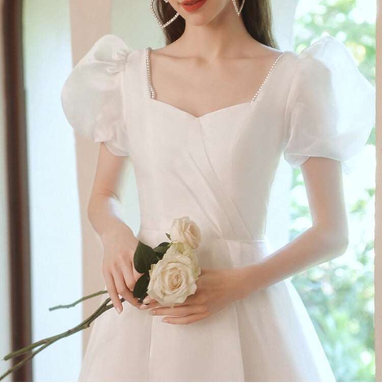 レディース ワンピース ドレス ロング 半袖 フレア リボン かわいい 大人可愛い きれいめ シンプル 上品 おしゃれ レトロ ガーリー エレガント 主役級 存在感 ラブリー キュート プリンセス