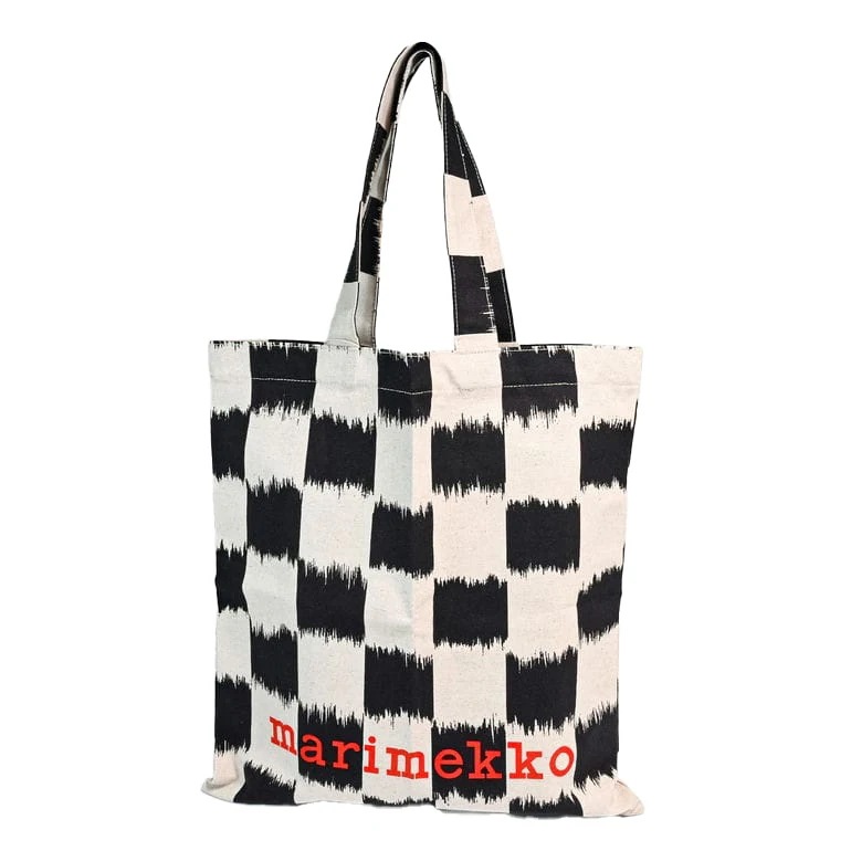 トートバッグ Vankka チェック柄 ファブリックバッグ レディース ブラック ホワイト 93982 093982 930 北欧デザイン