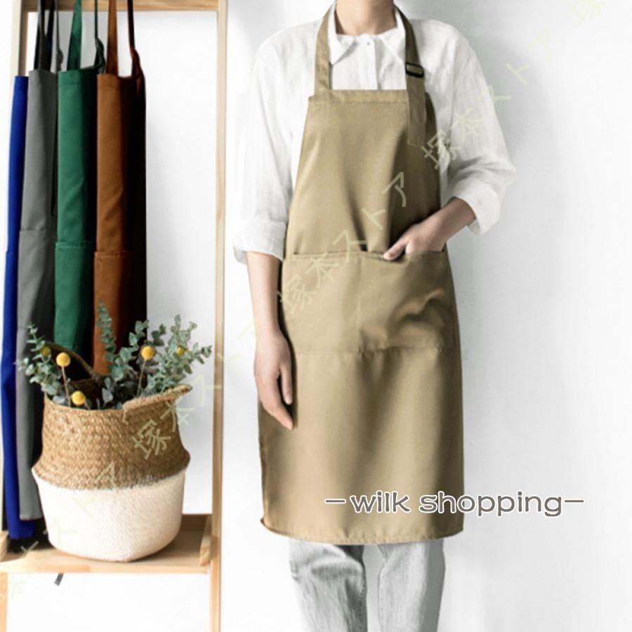 エプロン 首掛け 防水 レディース おしゃれ かわいい 調節可能 動きやすい 耐油 汚れにくい シワ防止 大容量ポケット 可愛い カフェ風 透けない 業務用 家庭用
