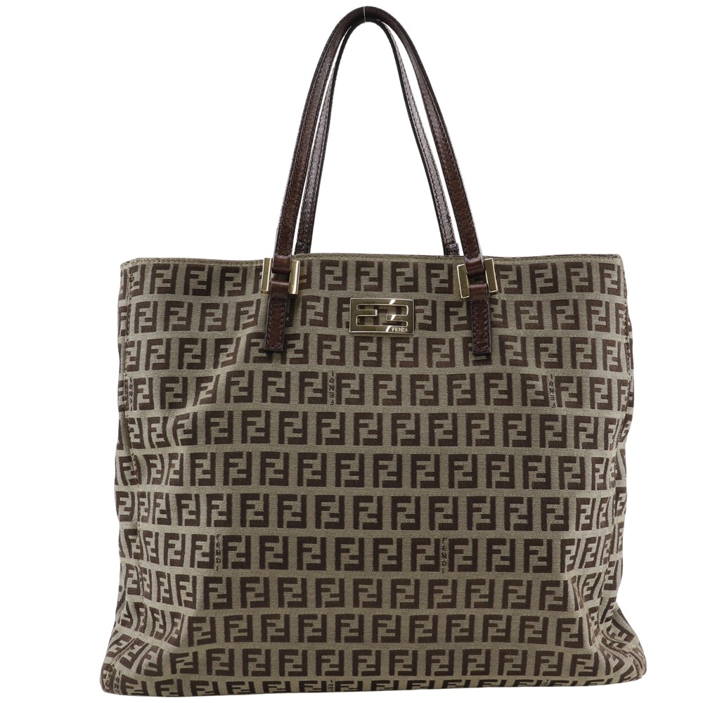 ズッキーノ 8BH132 ハンドバッグ ナイロンキャンバス 茶 レディース 中古品 A-ランク