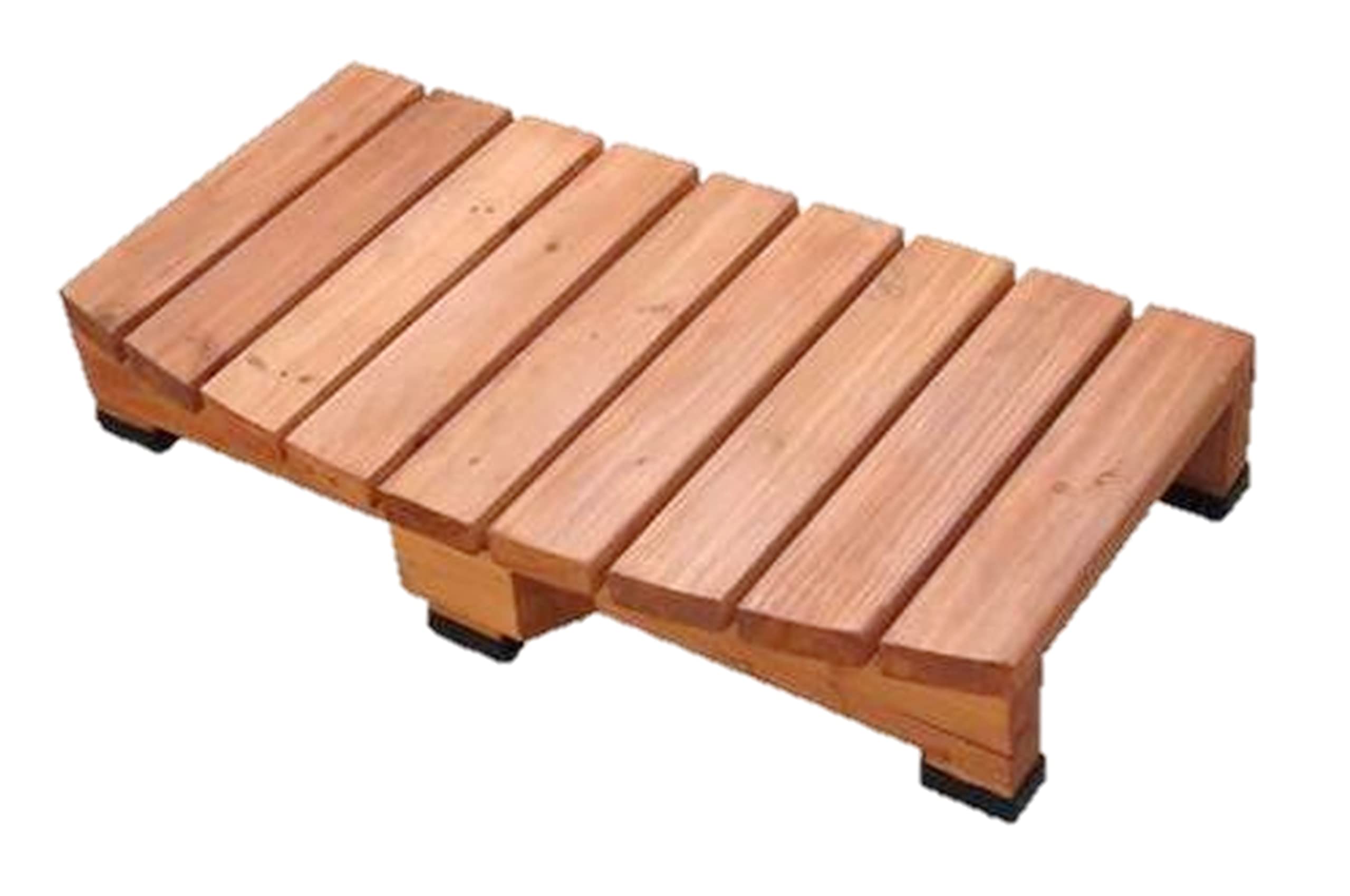 送料無料 リビングアウト(Living Out) 天然木極厚ウッドステップ ブラウン 幅90×奥行46×高さ16cm ステップ 木脚キャップ付 水性ステイン塗装 テラス お洒落 リラックス極厚天板