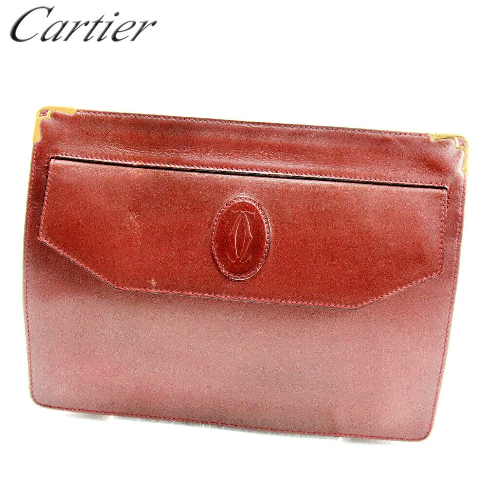 クラッチバッグ セカンドバッグ マストライン ボルドー 中古