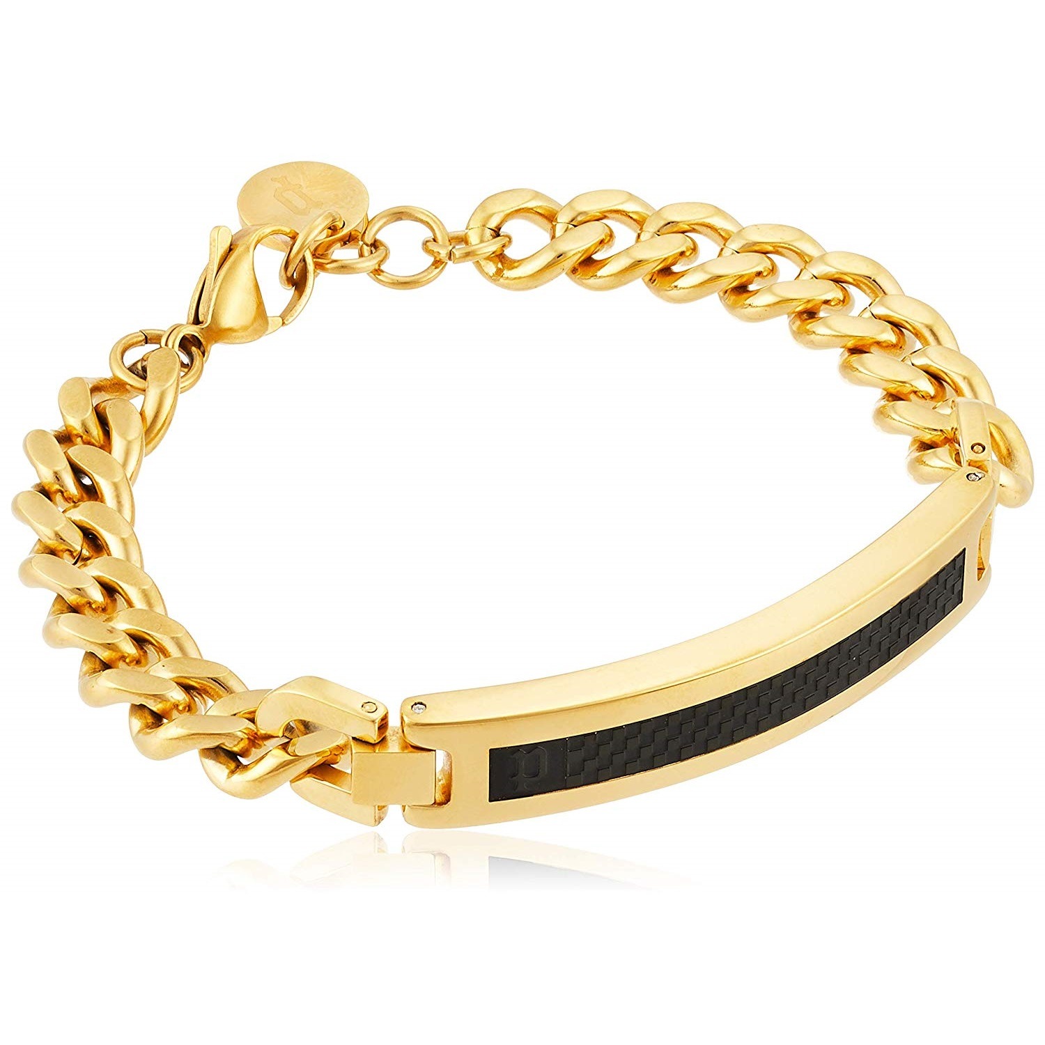 新品 正規品 ブレスレット DETROIT デトロイト 25141BSG 25141BSG02 サージカルステンレス ゴールド ブラック メンズ 芸能人 着用 モデル カタログ