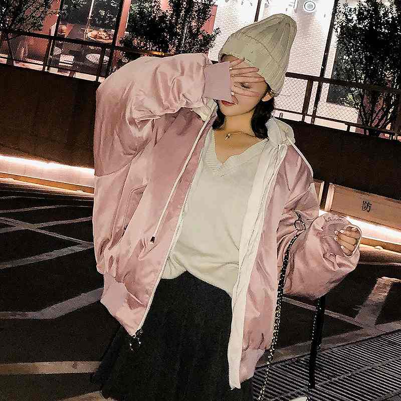 レディース MA-1風 フード付き ジャケット 秋 冬 長袖 アウター カジュアル 大人 可愛い フェミニン おしゃれ お出かけ デイリー 普段着 ワインレッド×パープル ブルー×ブラック ホワイト×